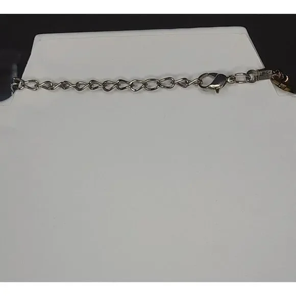 Art Glass Pendant on Multi Strand Shiny Seed Bead Necklace Bronze Gold Colors - Picture 3 of 3